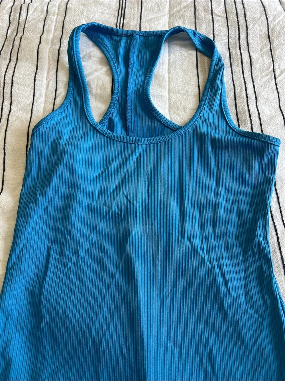 Amazon Women's Teal Ribbed Racerback Romper - Picture 3 of 3